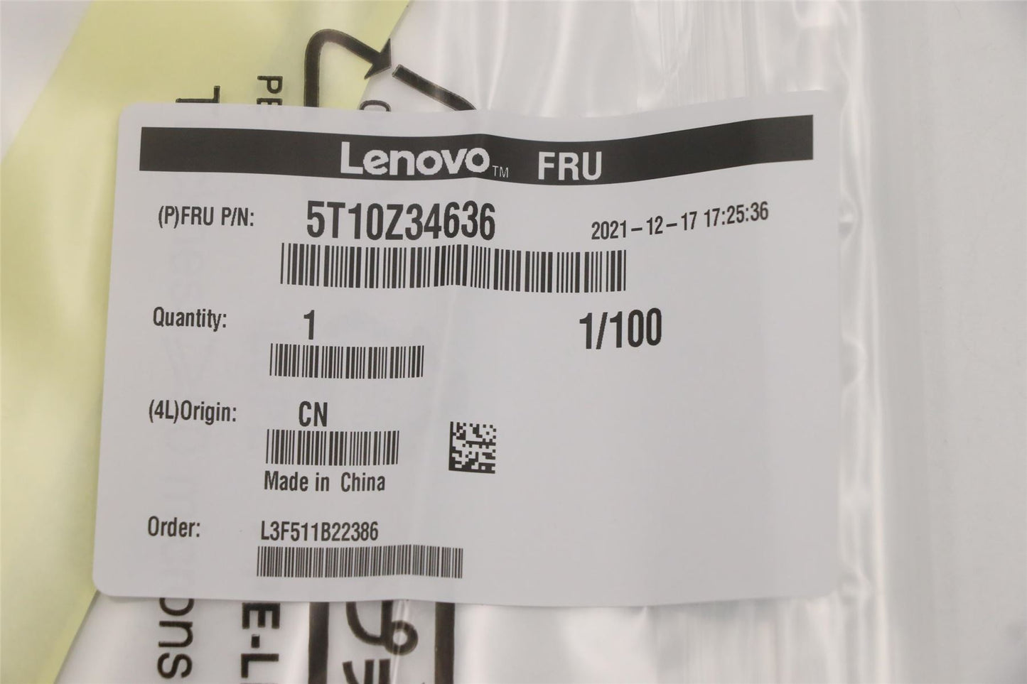 Lenovo 5T10Z34636 TAPE FRU Tape PANEL_AL_ADHESIVE_SLIM_L+R