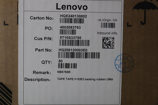 Lenovo TAPE TAPE H 83E3 sealing rubber UMA 5T10S33755