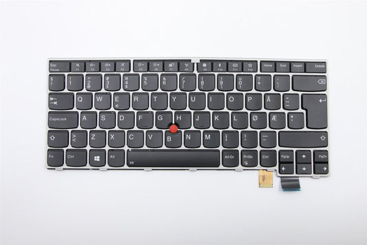 Lenovo ThinkPad T470s Keyboard Norweigian Silver/Black Keys Backlit 01ER889