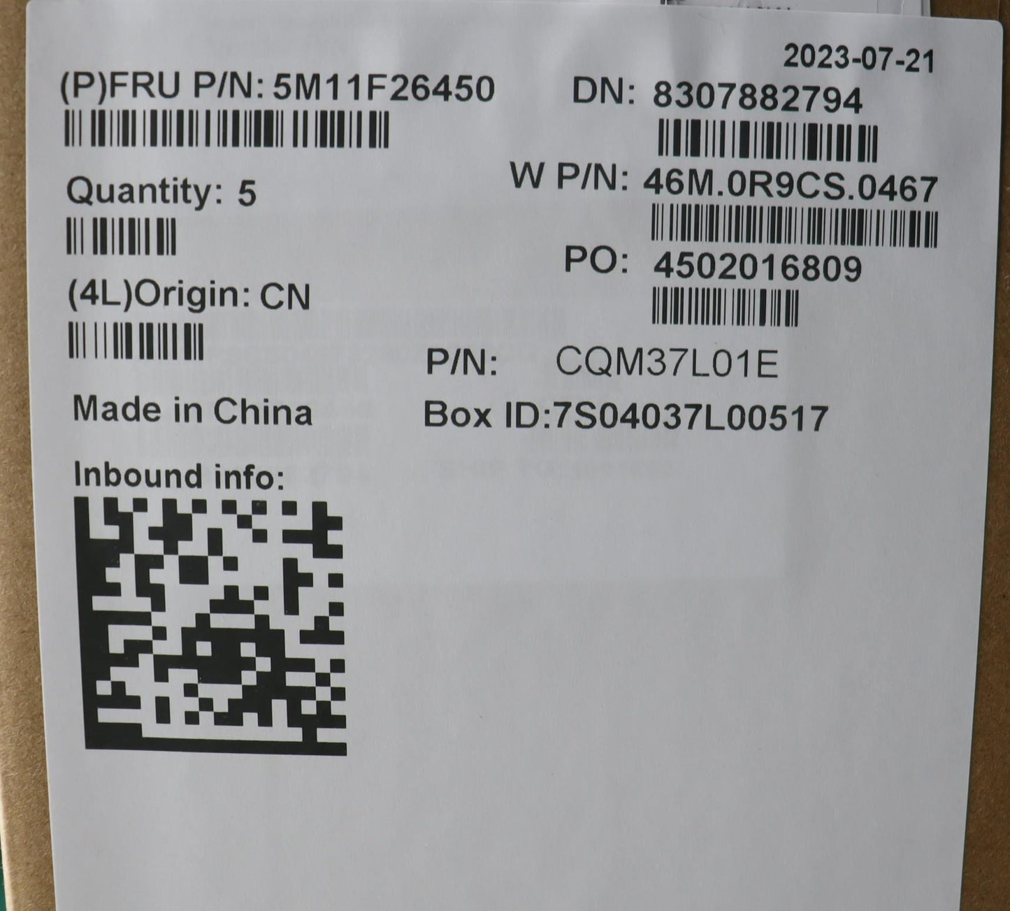 Lenovo MECH_ASM FRUKBUSENEuroPTCcovBKCHYWW 5M11F26450