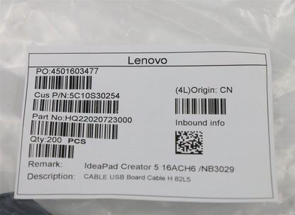 Lenovo USB Board Cable H 82L5 5C10S30254
