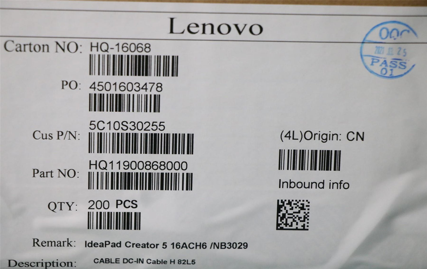 Lenovo DC-IN Cable H 82L5 5C10S30255