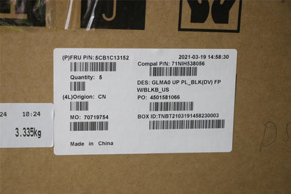Lenovo IdeaPad 5-14ALC05 Palmrest Cover Touchpad Keyboard US Black 5CB1C13152