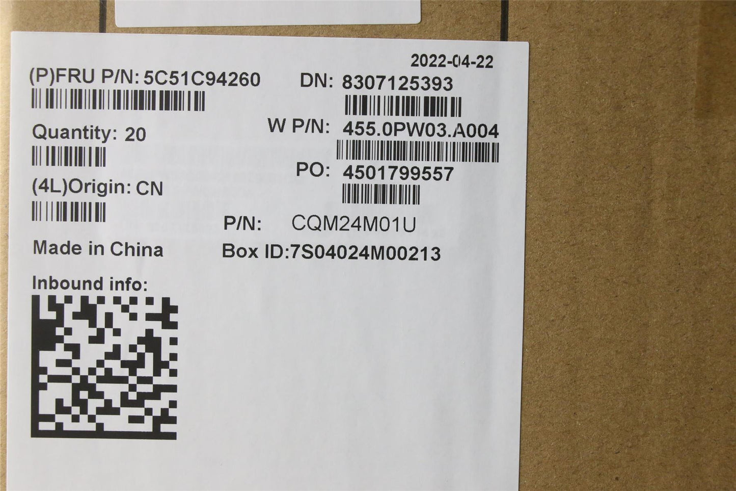 Lenovo FRUSubCard SENSOR BOARD_YG213552 5C51C94260