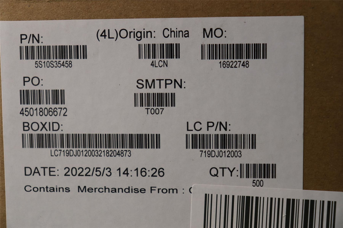 Lenovo SCREW Screw L82TK M2X1.8 OD 5.0 T0.4 5S10S35458