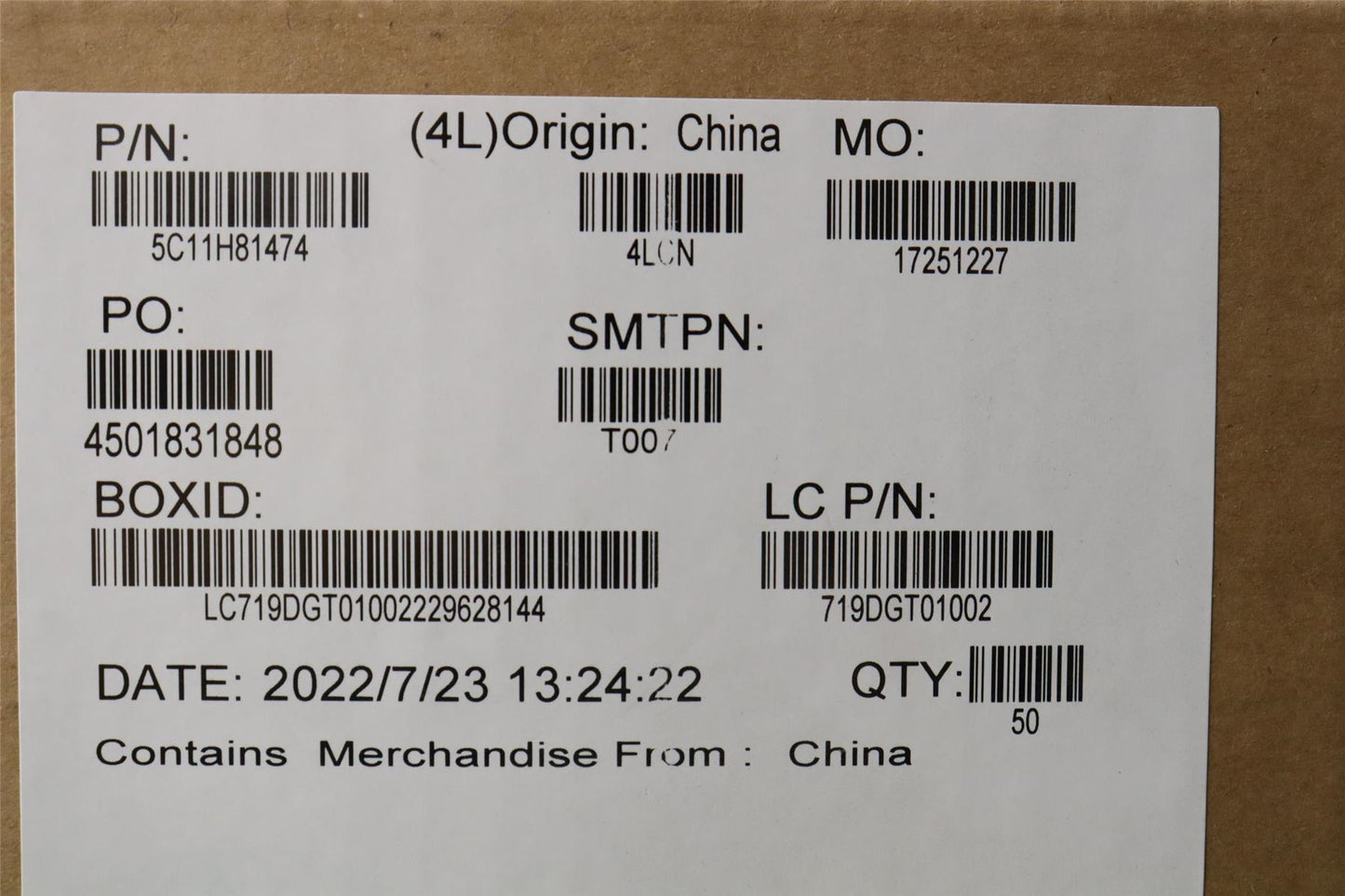 Lenovo FFC 10P G 0.5P PAD=0.3 M/B-FP/B 5C11H81474