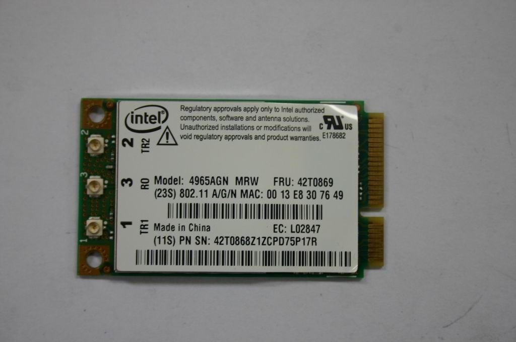 Lenovo In 4965N ROW M NB WLAN(LI) #886482 WiFi WLAN PCIe PCI Board 20001796