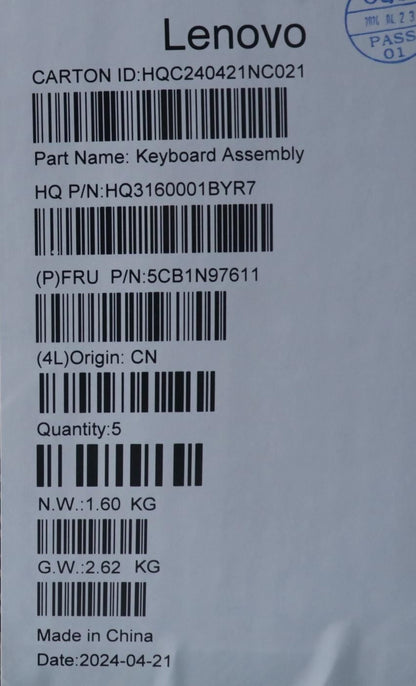 Lenovo UpperCaseASM ITA H83DJ FP SG 5CB1N97611