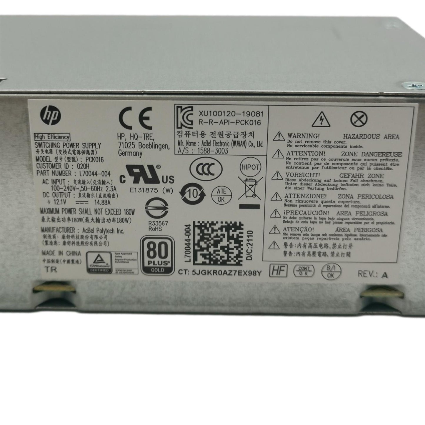 Genuine HP Slim S01-PF Internal PSU Power Supply 180W L81733-800