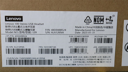 Lenovo HEADSET FRU_100 Stereo USB HS RTK 5H31D67145