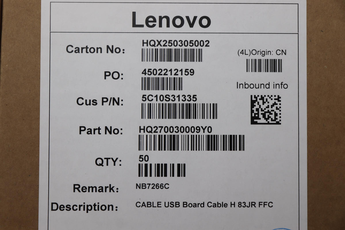 Lenovo Board H 83JR USB FFC Cable 5C10S31335