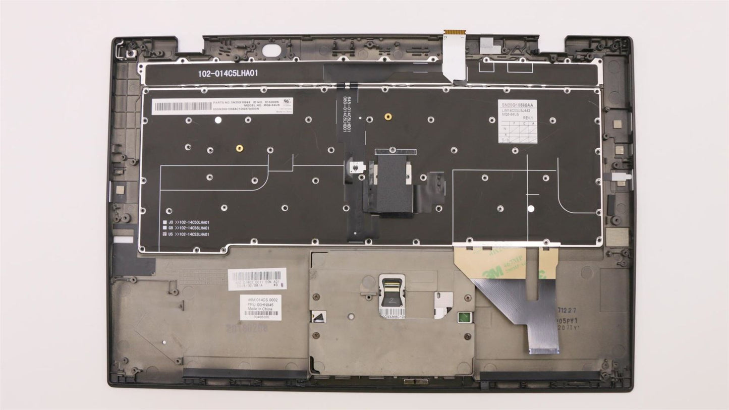 Lenovo Carbon X1 3rd Tastatur Handballenauflage Obere Abdeckung US Schwarz 00HN945