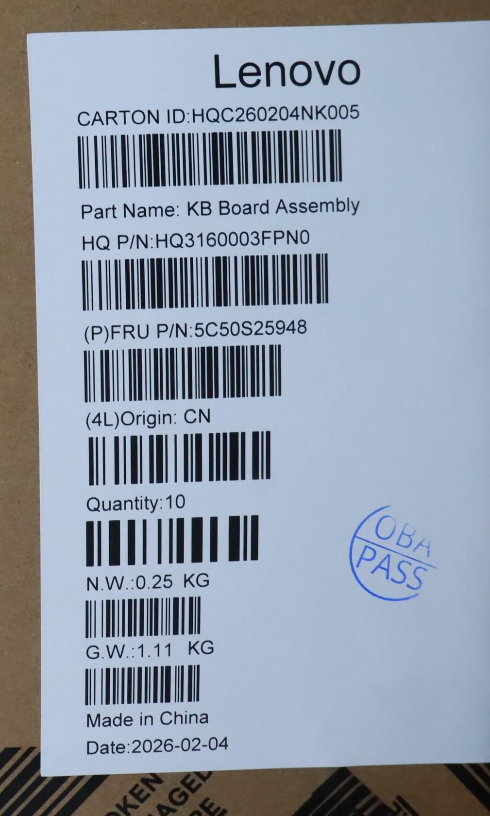Lenovo CARDPOP H 83TD USB Board 5C50S25948