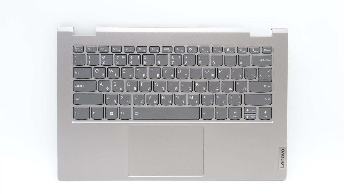 Lenovo Yoga 14s G3 IRU Palmrest Cover Touchpad Keyboard Russian White 5CB1L43730