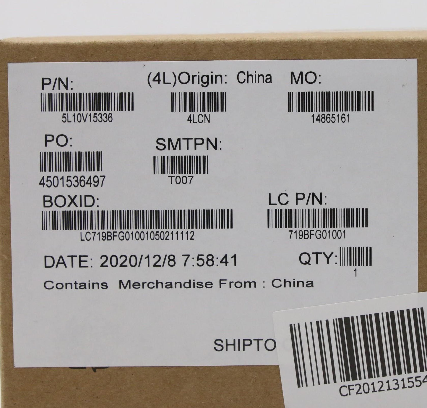Lenovo LABEL FRU GEO label, black 5L10V15336