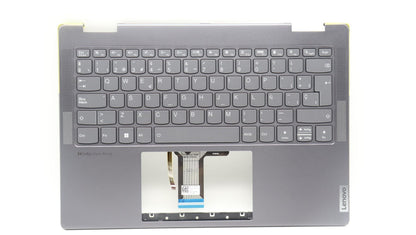 Lenovo Yoga 7 14ARP8 Keyboard Palmrest Top Cover Spanish Storm Grey 5CB1L48263