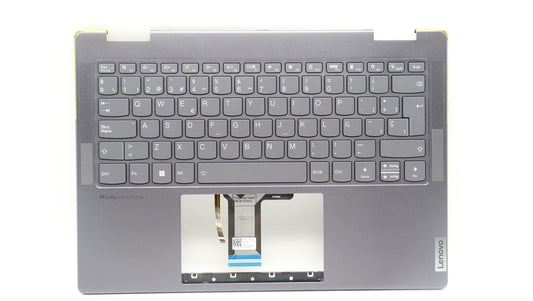 Lenovo Yoga 7 14ARP8 Keyboard Palmrest Top Cover Spanish Storm Grey 5CB1L48263