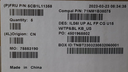 Lenovo COVER UpperCase_ENG C82XF FP CG BL AL 5CB1L11358