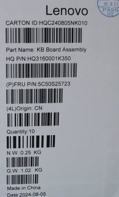Lenovo CARDPOP Type-C H 83HJ USB-C Board 5C50S25723