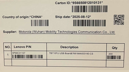 Lenovo TB710FU Board&*6818AA003183 CS USB Board 5P68C31107