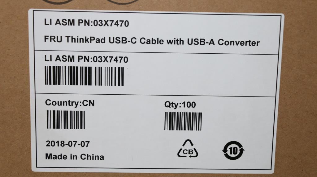 Lenovo Dock Hybrid USB-C with USB-A Dock USB-C Cable With Dongle 03X7470