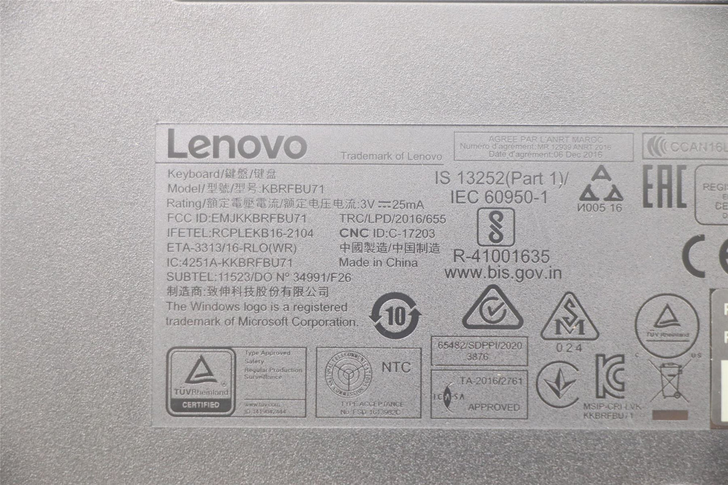 Lenovo WL KM Calliope BK ENG 5KM0U87635