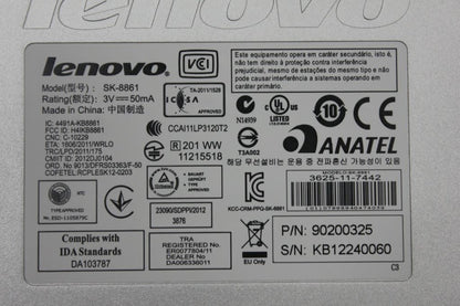 Lenovo Liteon SK-8861(US) S-Silk KB-Silver US English Keyboard 90200325