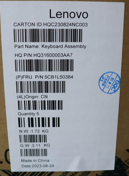 Lenovo Upper Case ASM_POR H 83BS FP ARGY 5CB1L50384