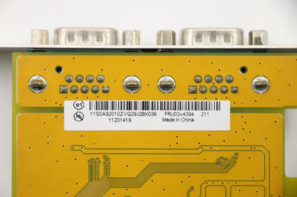 Lenovo to 2 port card Serial PCIe PCI Board 03X4394
