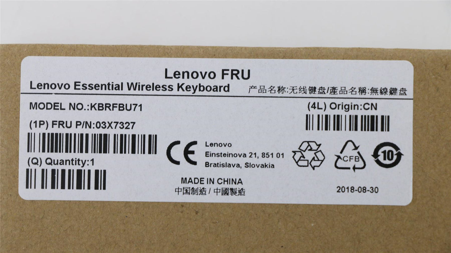 Lenovo KB MICE_BO FRU KBD US English 03X7327