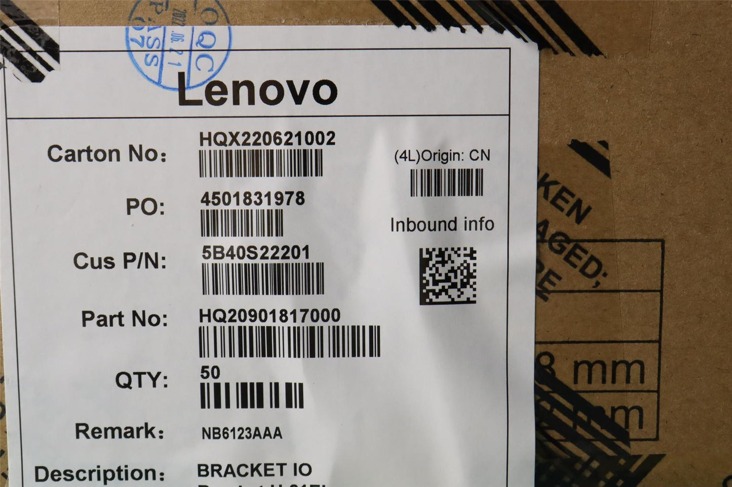 Lenovo IO Bracket H 21EL 5B40S22201