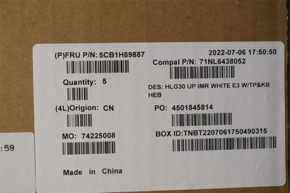 Lenovo IdeaPad 3 15IAH7 Palmrest Cover Touchpad Keyboard Hebrew White 5CB1H89887