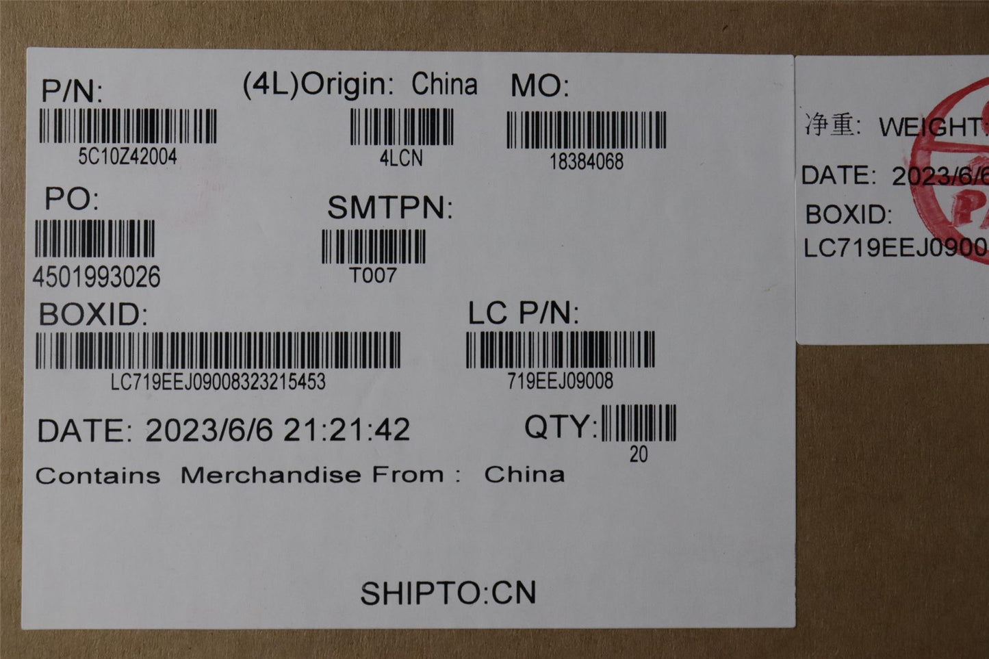 Lenovo FRU View+ PWR BTN cable 5C10Z42004