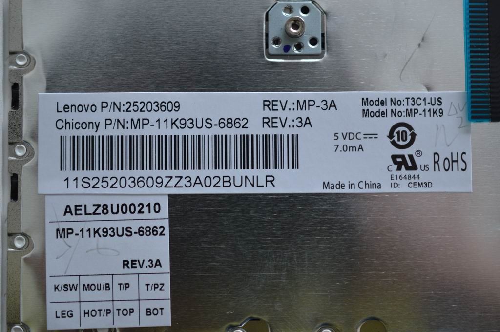 Lenovo CCYT3C1US84keyBLKKeyGraysilverF KBD Keyboard 25203609