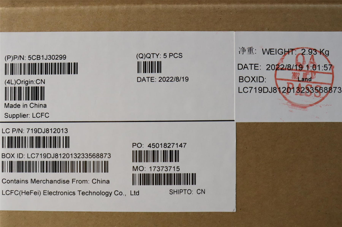 Lenovo COVER Upper Case ASM_CZE/SLKL82TK_UG 5CB1J30299