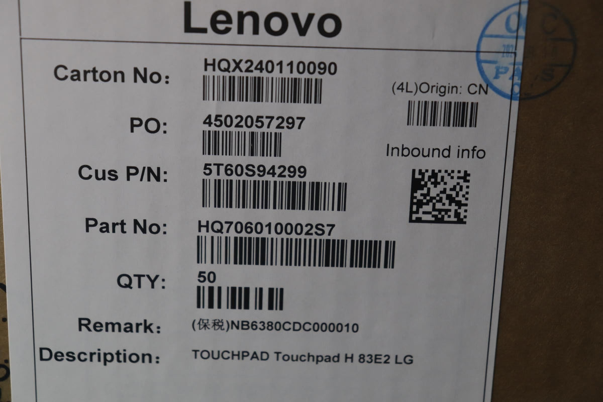 Lenovo H 83E2 LG Touchpad Board 5T60S94299