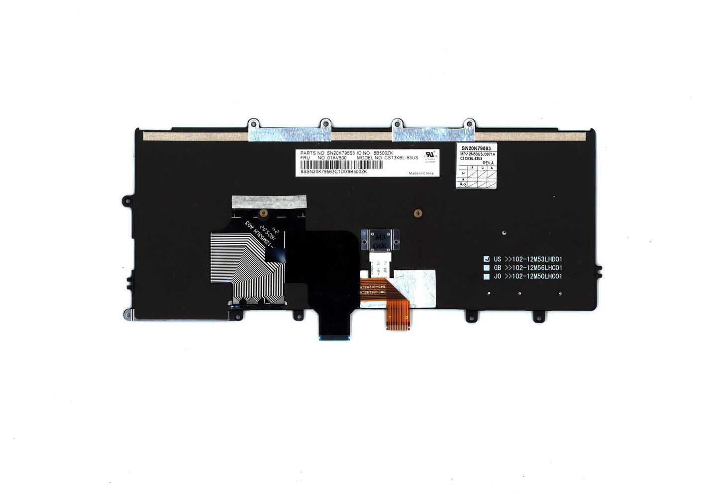 Lenovo ThinkPad X260 Keyboard Italian Black Backlit 01AV500