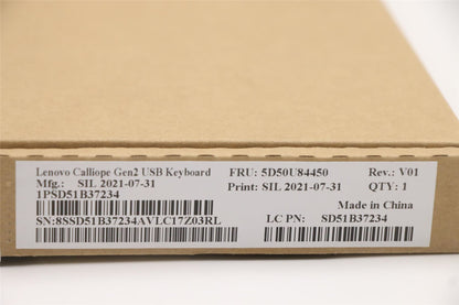Lenovo USB Calliope KB BK 459 GRE/US 5D50U84450