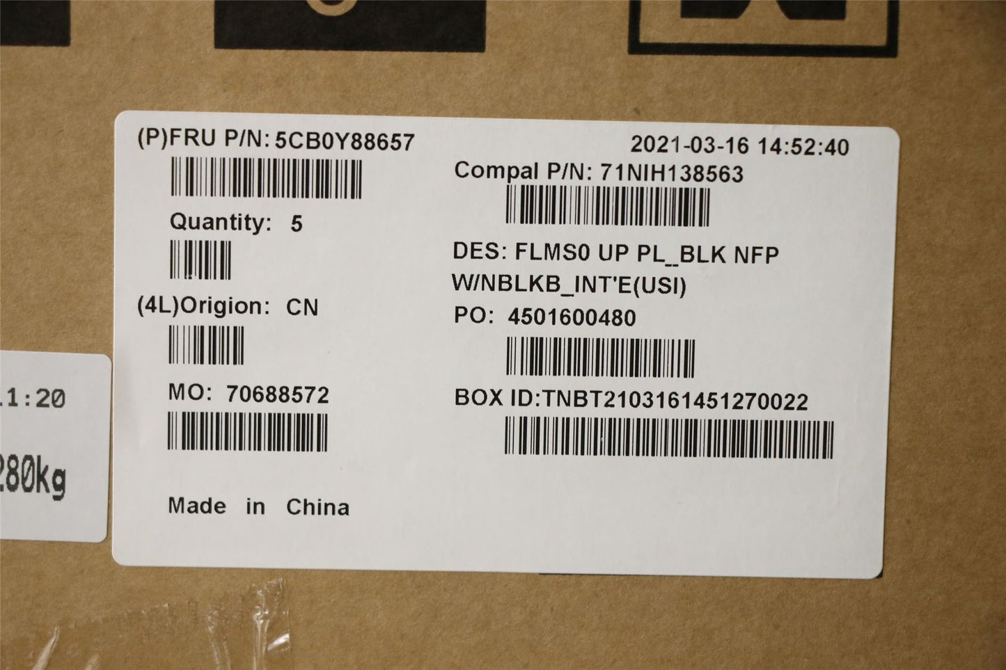 Lenovo Upper C81YH PL_BLK NFP NBLKB_USI 5CB0Y88657