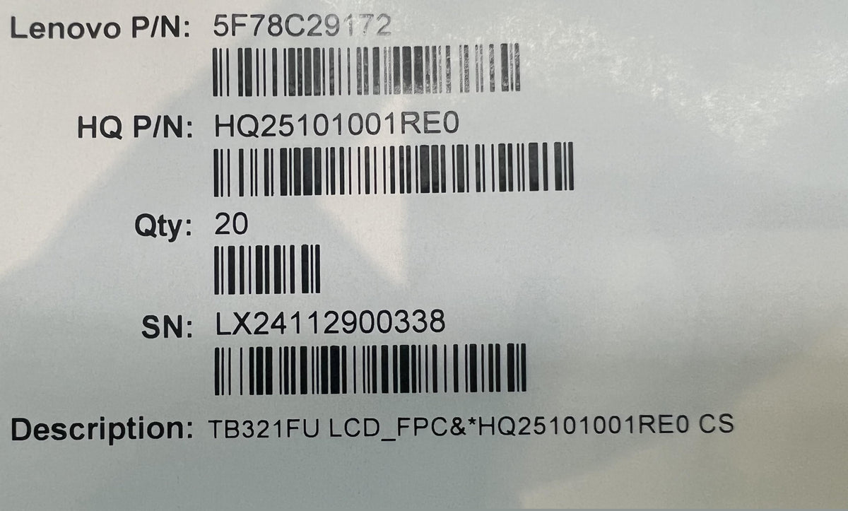 Lenovo TB321FU LCD_FPC&*HQ25101001RE0 CS FPC LCD Board 5F78C29172