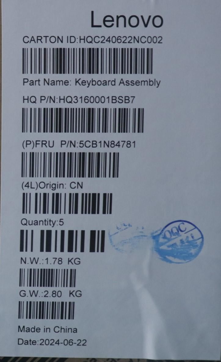 Lenovo Upper Case ASM ITA H 83E3 TT 5CB1N84781
