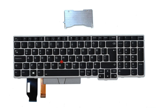 Lenovo ThinkPad E580 E590 Keyboard Icelandic Silver Backlit 01YN756 01YN676