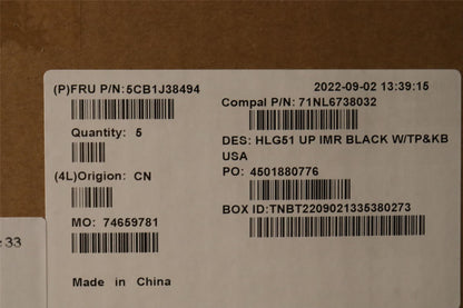 Lenovo IdeaPad 3 16ARH7 Palmrest Cover Touchpad Keyboard US Black 5CB1J38494