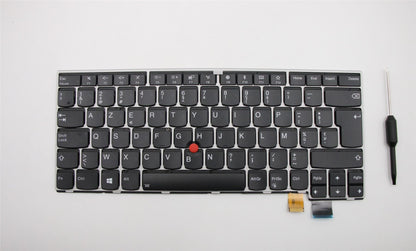 Genuine Lenovo ThinkPad T470s Keyboard Belgian Silver/Black Keys Backlit 01ER875