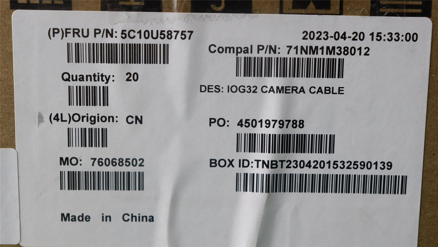 Lenovo Fru,H-CONN SET 7HQ C/B-CAMERA 5C10U58757