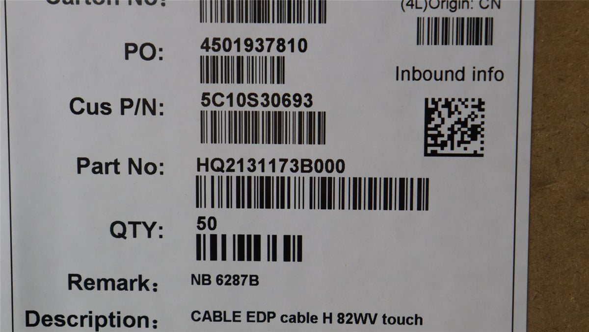 Lenovo H 82WV touch eDP Cable 5C10S30693