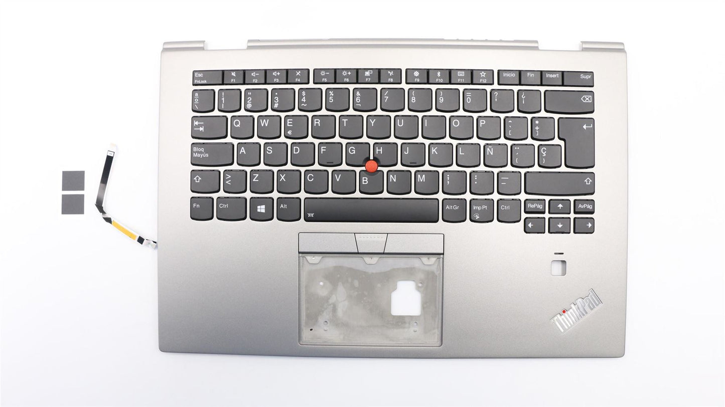 Lenovo Yoga X1 3rd Gen Keyboard Palmrest Top Cover Spanish Silver 01LX968