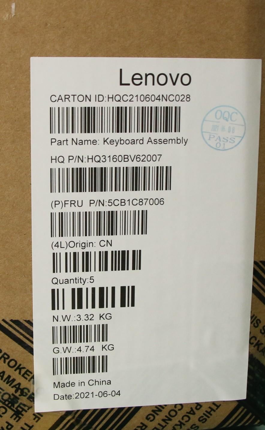 Lenovo IdeaPad 5 16IHU6 Palmrest Cover Touchpad Keyboard Slovenian 5CB1C87006