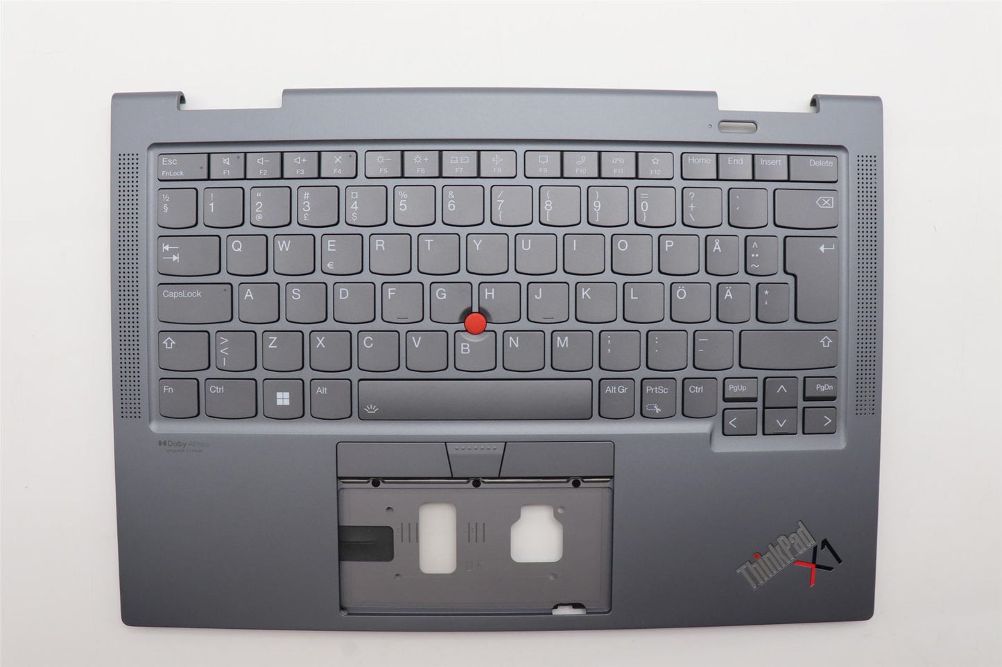 Lenovo Yoga X1 6th Keyboard Palmrest Top Cover Swedish Finnish Grey 5M11C41009