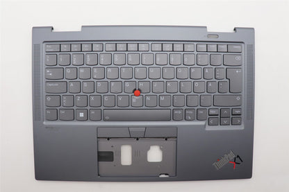 Lenovo Yoga X1 6th Keyboard Palmrest Top Cover Swedish Finnish Grey 5M11C41009